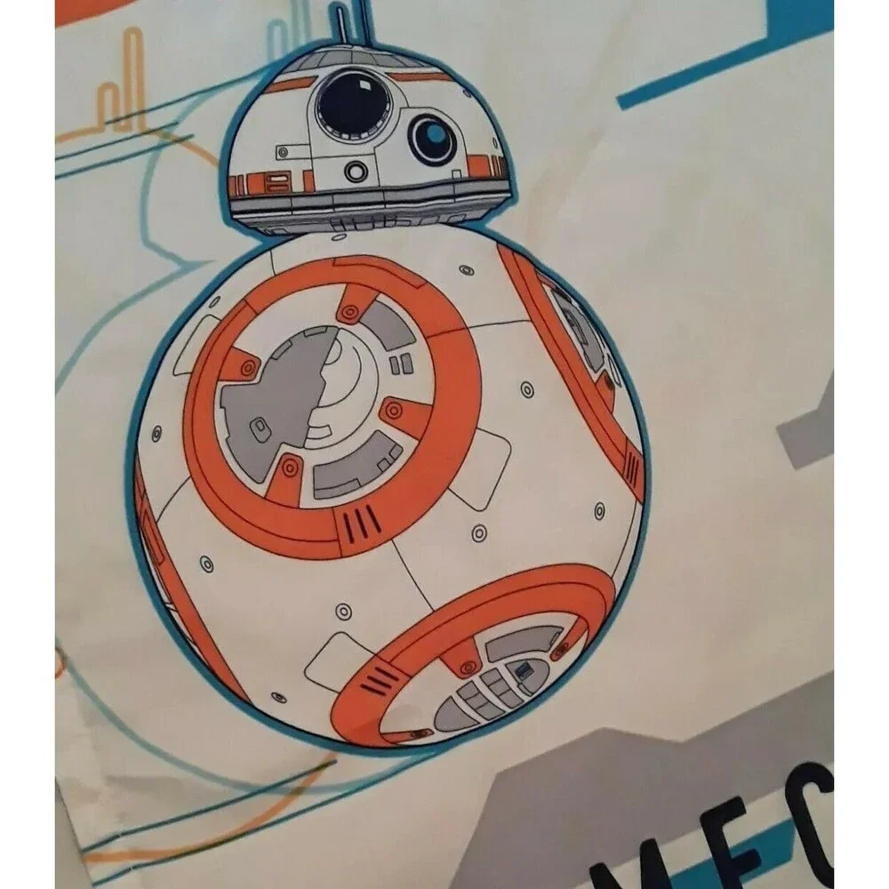 Star Wars Flat Sheet Twin Size ASTROMECH DROID white orange blue